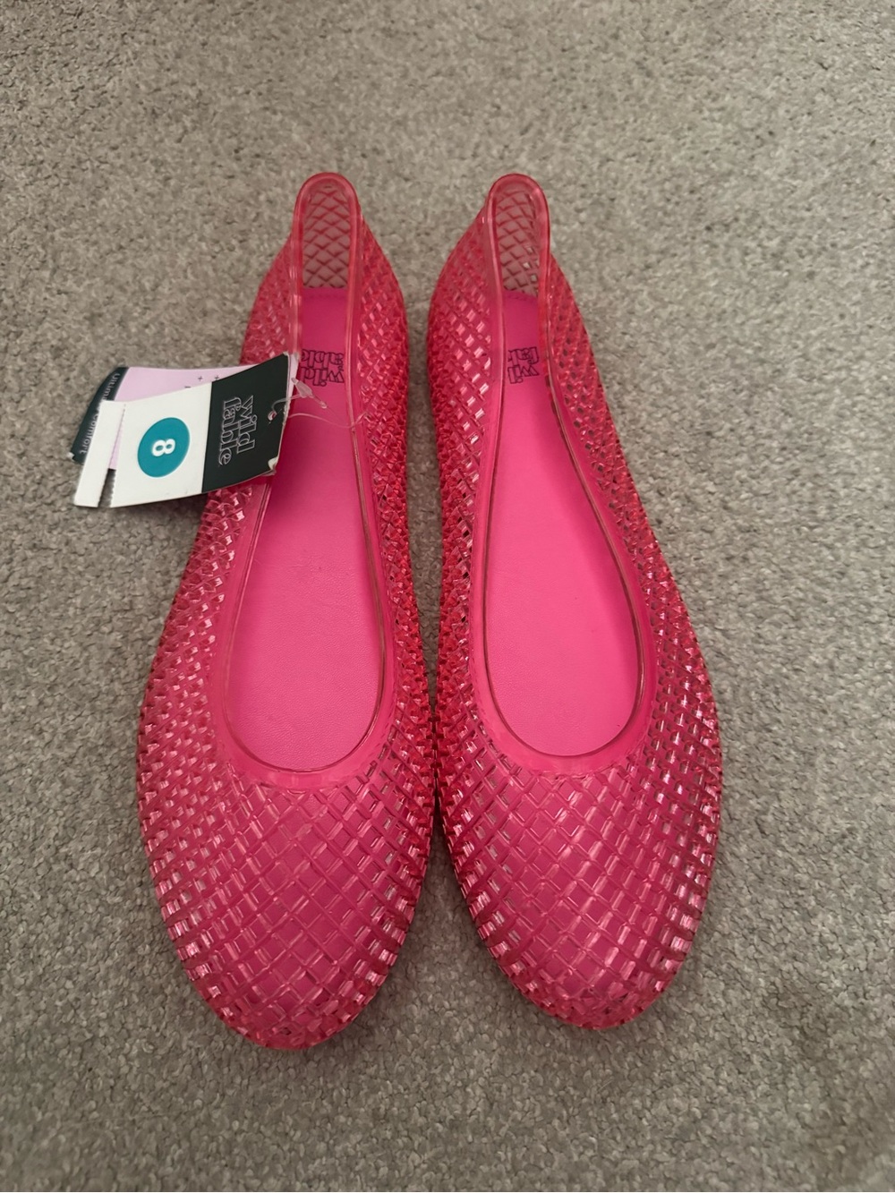 wild fable Hot Pink Woven Jelly Ballet Flats